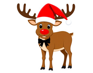 reindeer with santa hat