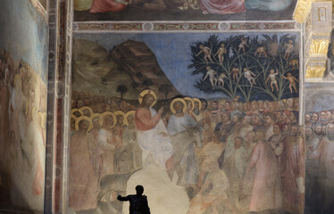 Fresco cycle by Giusto de' Menabuoi in Padua Baptistery, Italy, depicting Paradise with Christ...