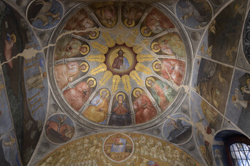 Descent of the Holy Spirit fresco cycle by Giusto de' Menabuoi in Padua Baptistery, Italy,...