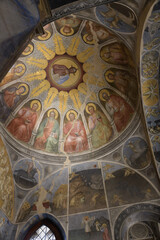 Descent of the Holy Spirit fresco cycle by Giusto de' Menabuoi in Padua Baptistery, Italy,...