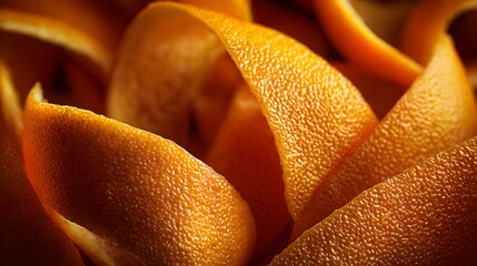 Luminous Sicilian Orange Peel Design Featuring Dynamic Citrus Skin Textures and Fresh Luscious Fruit Essence for an Elegant Visual Composition
