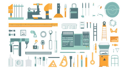 Engineering Icons Bundle Vector Illustration