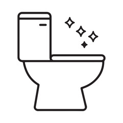 A Sanitary and Gleaming Toilet An Icon of Cleanliness and Hygiene in the Bathroom Depicted in a Minimalist Style