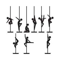 Silhouette Pole Dancers Striking Dynamic Poses A Celebration of Strength Grace and Athleticism in Eight Striking Pictorial Representations