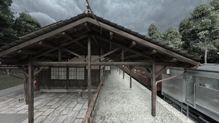 旧駅舎　3DCGレンダリング