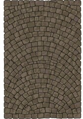 Rustic Cobblestone Pavement Texture - Arched Fan Pattern for Traditional and Historic Design Backgrounds.
