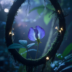 Spring garden with colorful flowers and butterflies in a nature-inspired vector design