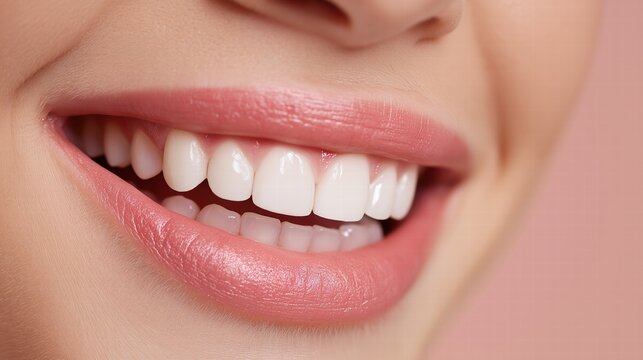 Radiant Smile with Pearly White Teeth Showcasing Dental Care and Oral Health in a Beautifully Lit Composition