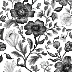 Floral pattern isolated on white background