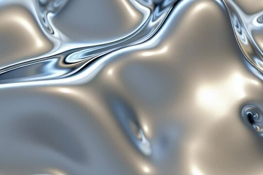 Abstract silver background with wavy liquid, metallic gray background, fluid wave motion
