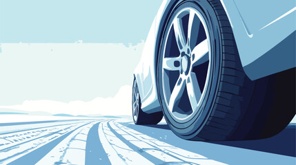 Car Tire Track Vector Illustration