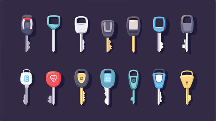 Car Vehicle Keys Icon Flat Vector Illustration for Automotive Security and Access Design