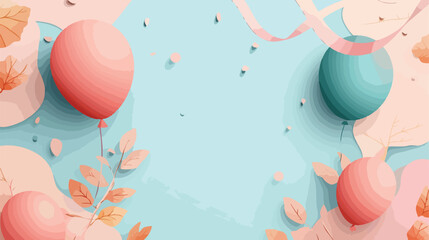 Elegant Card Decoration with Balloons, Design, and Ribbon