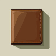 Brown Wallet Flat Vector Illustration
