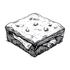 Delightful Brownie Cartoon Vector and Illustration in Black and White