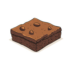 Creative Hand-Drawn Cartoon Vector of Brownie Illustration
