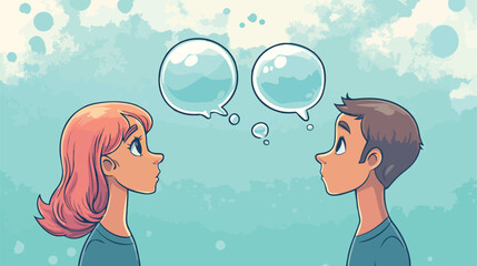 Comic Cartoon Bubble Talk: Thinking and Speaking, Conceptual Message