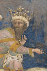 Detail of a fresco by Guariento depicting Elijah in the fiery chariot and episodes from the Book of...
