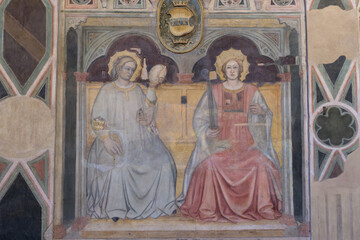 Part of the fresco cycle on the walls of the Palazzo della Ragione, Padua, Italy. The fresco...