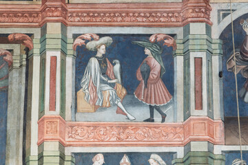 Part of the fresco cycle on the walls of the Palazzo della Ragione, Padua, Italy. The fresco...