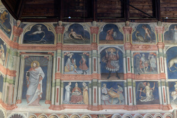 Part of the fresco cycle on the walls of the Palazzo della Ragione, Padua, Italy. The fresco...