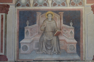Part of the fresco cycle on the walls of the Palazzo della Ragione, Padua, Italy. The fresco...