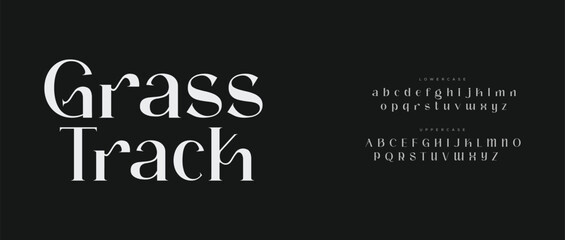 Grass Track calligraphy alphabet small lettering a to z font family