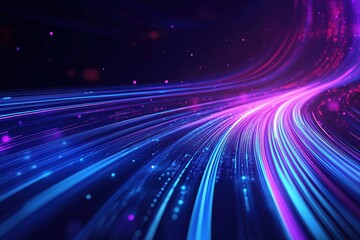 Glowing neon grid with lines and digital depth, futuristic sci-fi atmosphere, high-tech concept.