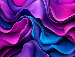 A mesmerizing close-up of fluid, wavy abstract patterns in shades of pink, purple, and blue. The smooth, silk-like texture flows harmoniously, creating a sense of motion and visual delight.


