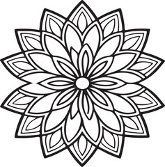 Fototapeta premium Elegant black and white mandala design decorative floral pattern for spiritual meditation
