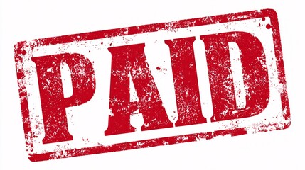  stamp with the word PAID, a financial business concept