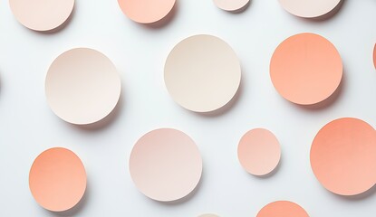 Pastel circles pattern on white surface.  Background. Design.  Possible use wallpaper