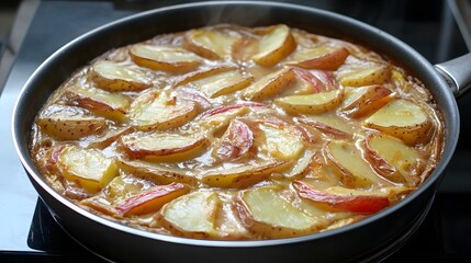 Delicious Potato Tortilla Spanish Omelette in Pan