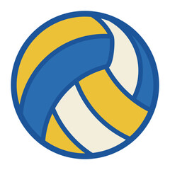 Colorful volleyball with blue and yellow design