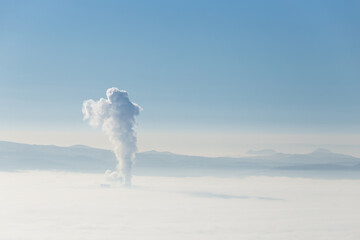 Coal power Station under a layer of clouds