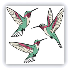Giant Hummingbird, Patagona Gigas, golden brown bird in flight with a long beak next to pink flowers.