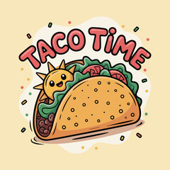 vector illustration of a taco sandwich