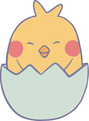 Cute Easter Chick on Egg
