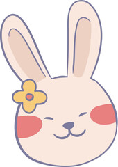 Fototapeta premium Cute Easter Bunny with Flower