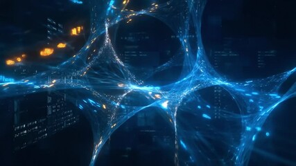 Neural Network Big Data Flow Visualization, Binary Code Matrix, AI Machine Learning Abstract Background, Quantum Computing, Cyber Security, Futuristic Technology Digital Grid - Powered by Adobe