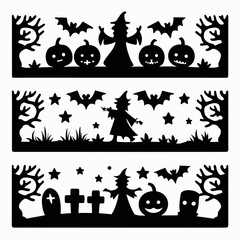 Halloween Black Silhouettes Vector Art Collection