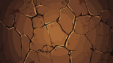 Detailed Brown Cracked Wall Vector Illustration