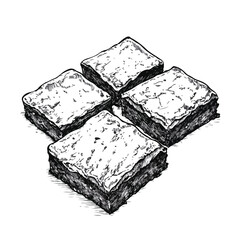 Delightful Brownie Cartoon Vector and Illustration in Black and White