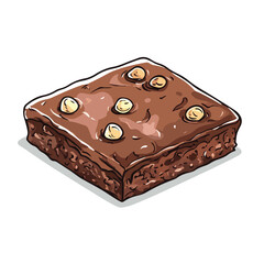 Creative Hand-Drawn Cartoon Vector of Brownie Illustration