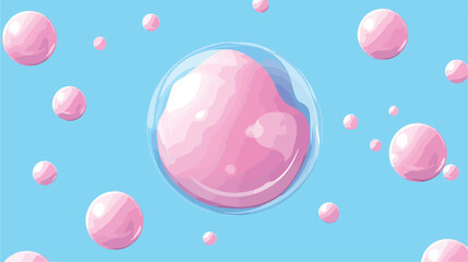 Colorful Bubble Gum Tube Flat Vector Illustration Center