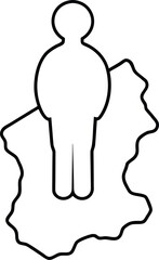 Silhouette of a person standing on a world map representing global connection and travel