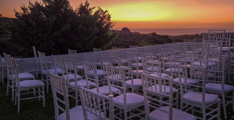 sunset in the wedding event