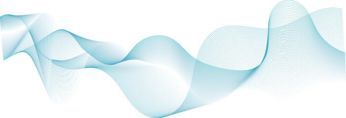 abstract vector illustration of blue colored wave lines background	
