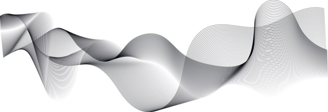 abstract vector illustration of gray colored wave lines background	

