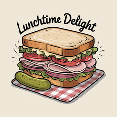 Sandwich fast food vector illustration